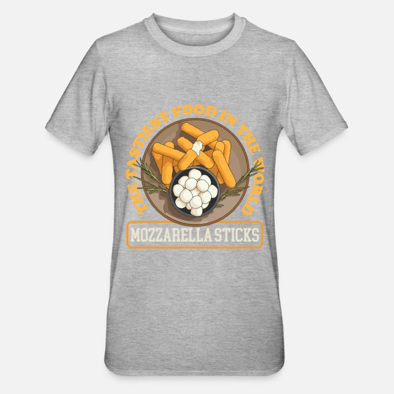 Mozzarella Sticks Cheese Lover Gift - Unisex Polycotton T-Shirt - heather grey