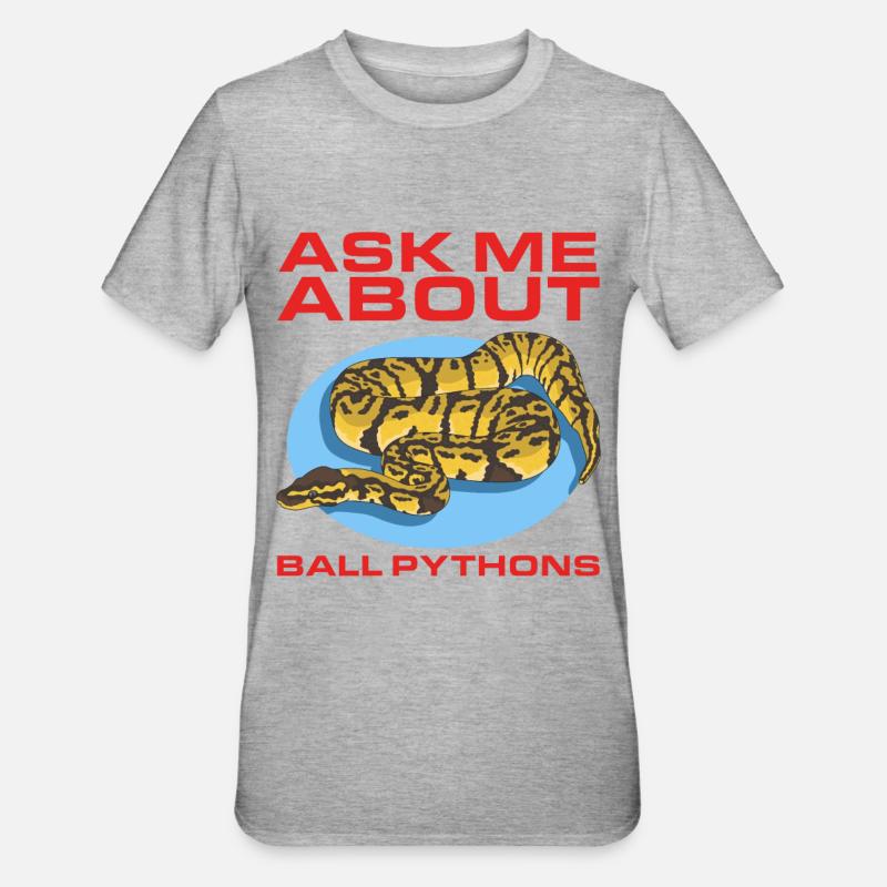 King Python Python Snake Gifts - Unisex Polycotton T-Shirt - heather grey