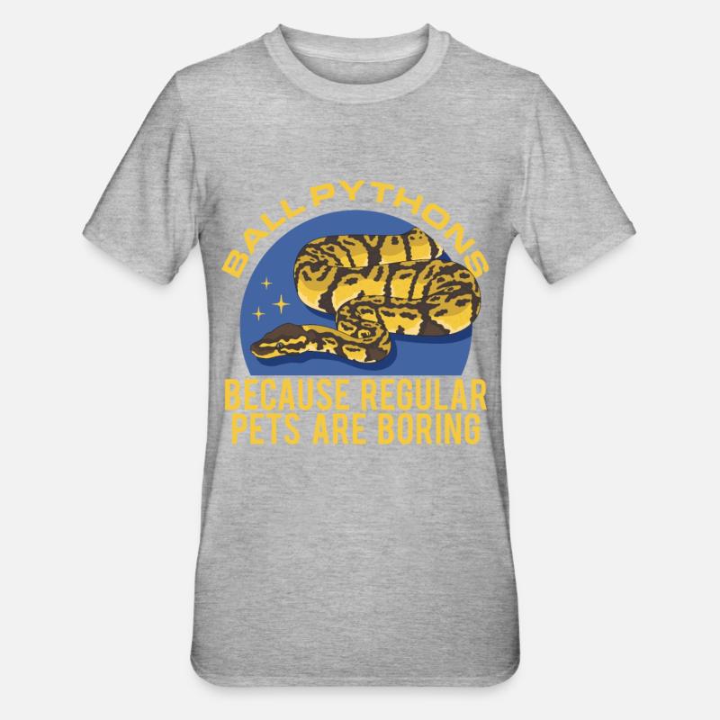 Roi Python Serpents Python Cadeau - T-shirt polycoton Unisexe - gris chiné