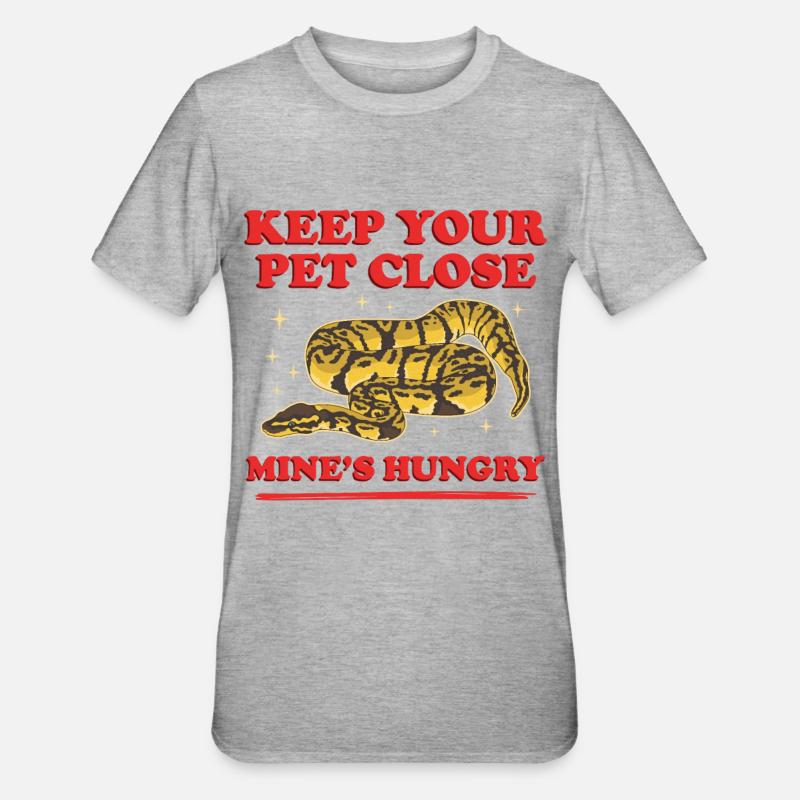 Roi Python Serpent Python Cadeau - T-shirt polycoton Unisexe - gris chiné