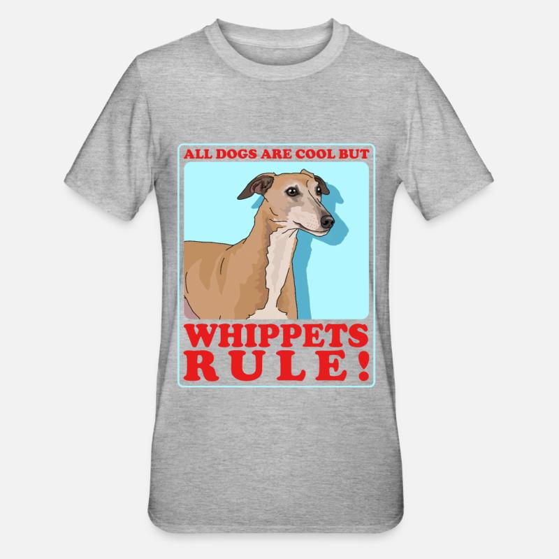 Whippet Small English Greyhound Gift - Unisex Polycotton T-Shirt - heather grey