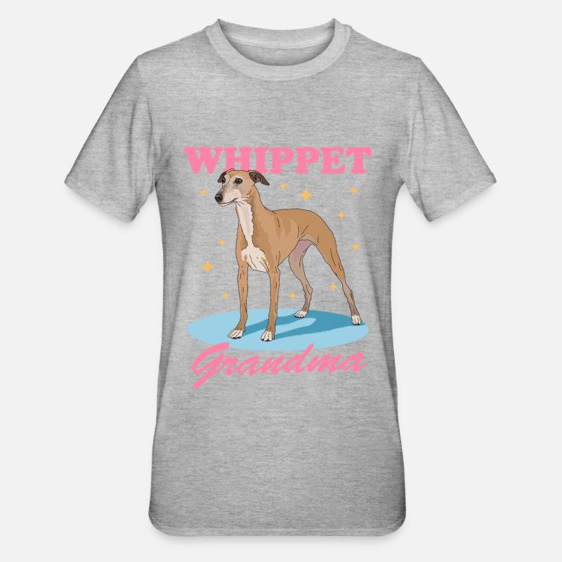 Whippet Granny English Greyhound Cadeau - T-shirt polycoton Unisexe - gris chiné