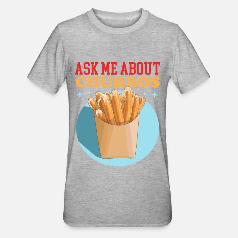 Churro Churros Gift - Unisex Polycotton T-Shirt - heather grey