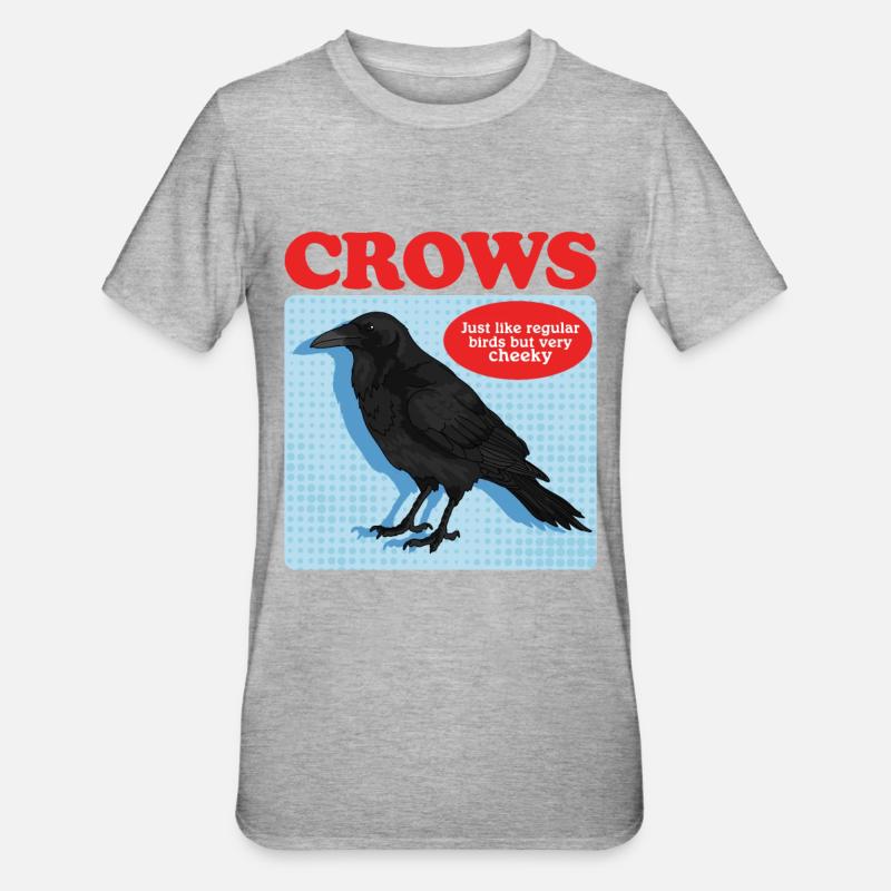 Crows Black Ravens Gift - Unisex Polycotton T-Shirt - heather grey
