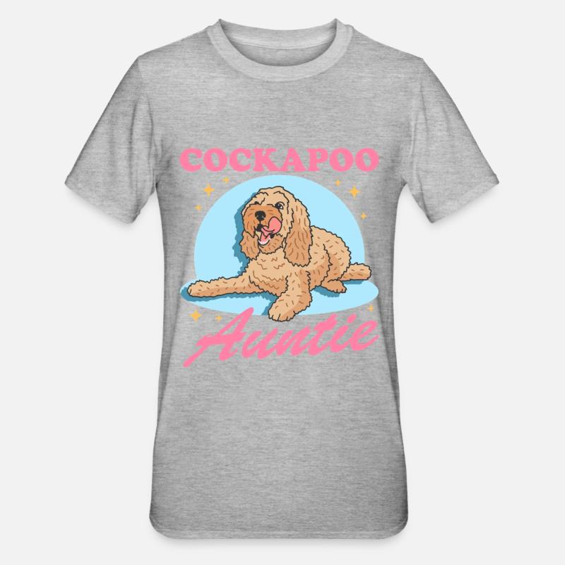 Cockapoo Aunt Dog Lover Gift - Unisex Polycotton T-Shirt - heather grey