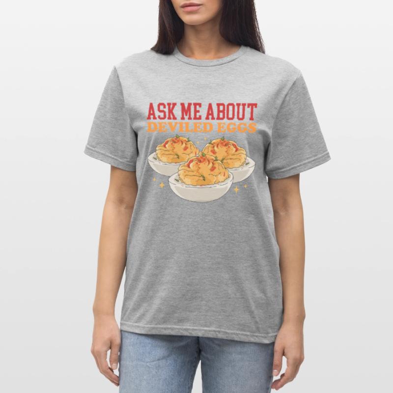 Gefüllte Eier Deviled Eggs Geschenk Unisex Polycotton T-Shirt