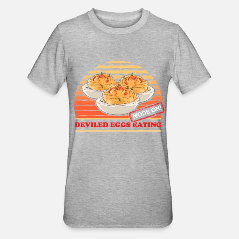 Deviled Eggs Gefüllte Eier Geschenk - Unisex Polycotton T-Shirt - Grau meliert
