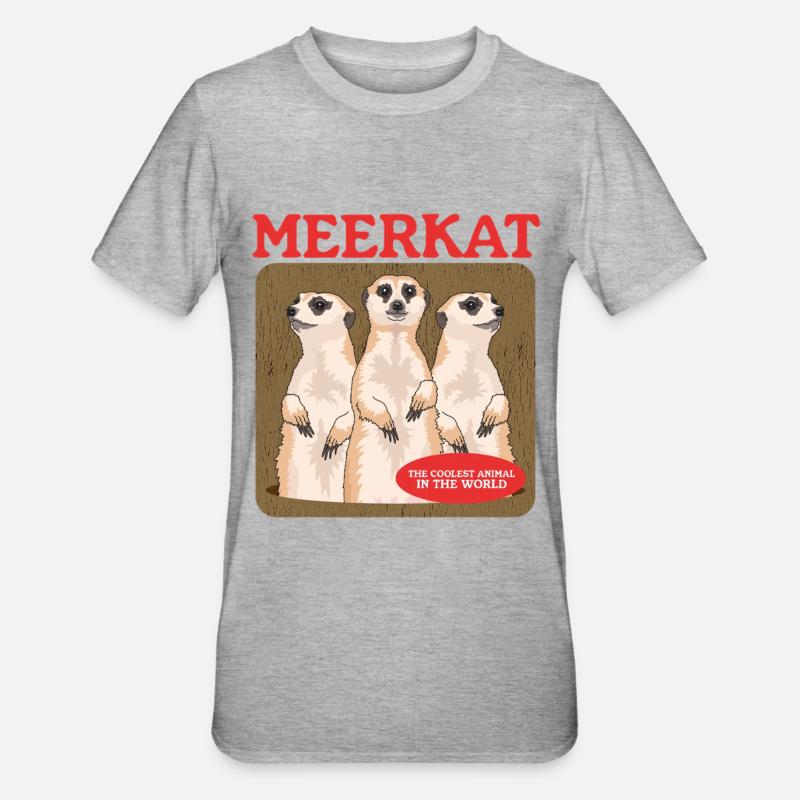 Erdmännchen süße Erdmännchen Geschenk - Unisex Polycotton T-Shirt - Grau meliert