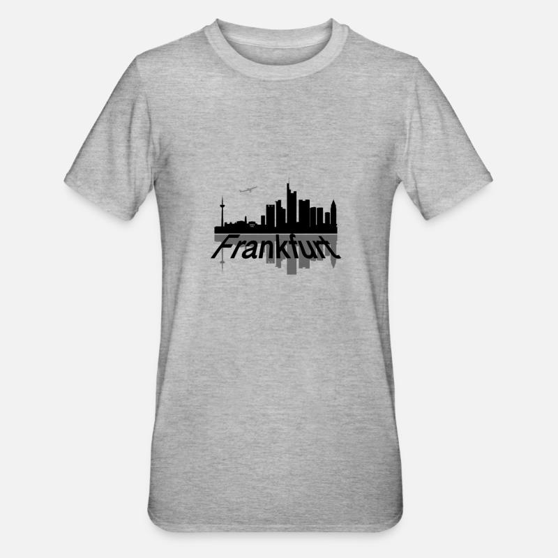 Skyline de Francfort - T-shirt polycoton Unisexe - gris chiné