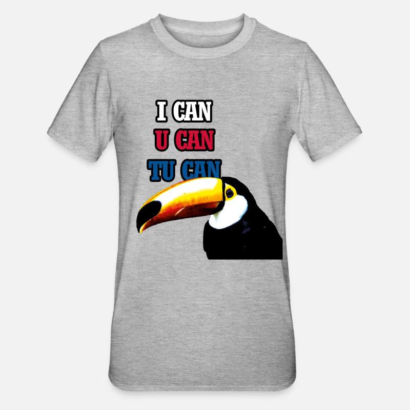 Tucan ! - T-shirt polycoton Unisexe - gris chiné