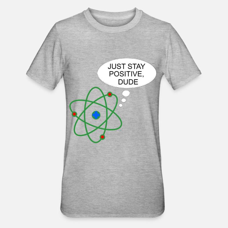 Proton Drôle Science Chimie Physique Nerd - T-shirt polycoton Unisexe - gris chiné