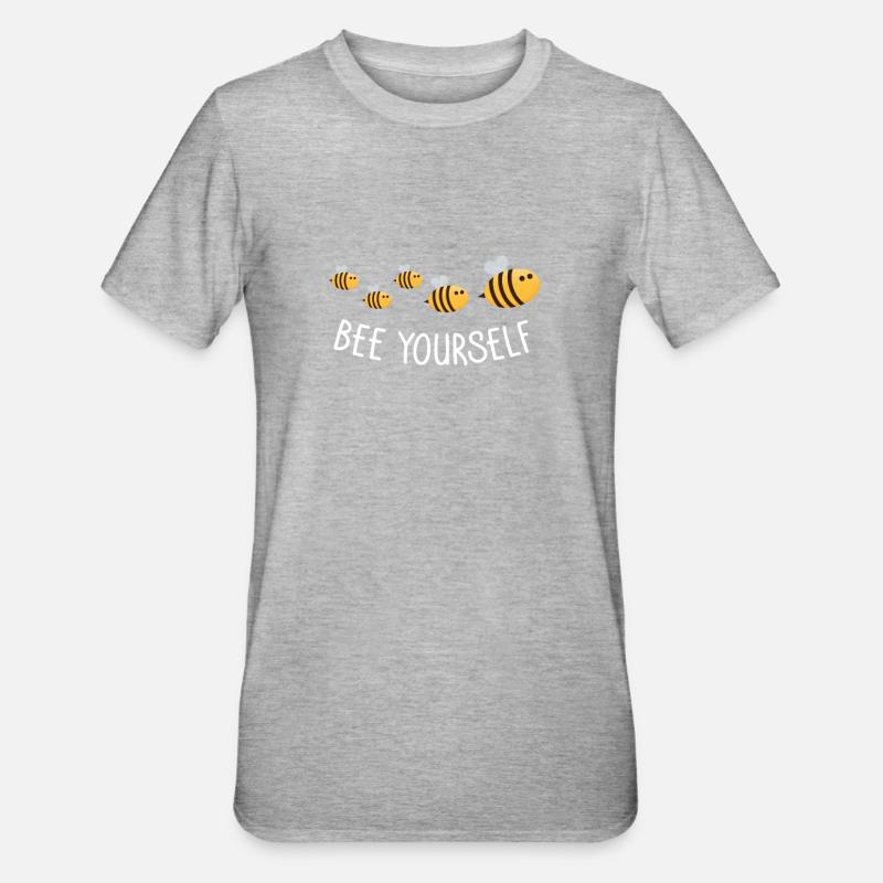 Bee yourself - T-shirt polycoton Unisexe - gris chiné
