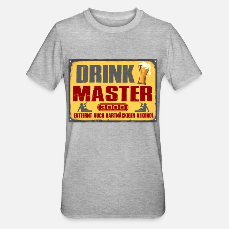 Drink Master - Unisex Polycotton T-Shirt - Grau meliert