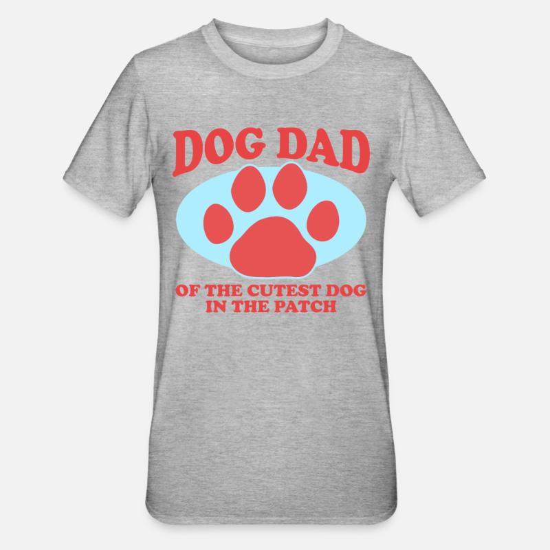 Hunde Dad | Herrchen Hundebesitzer Geschenk - Unisex Polycotton T-Shirt - Grau meliert
