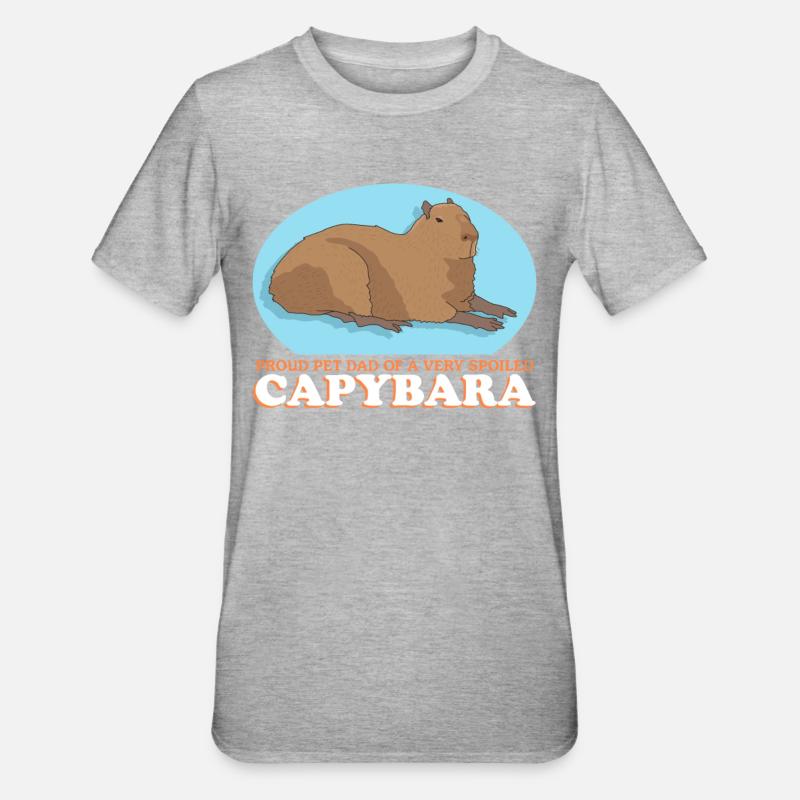 Capybara Dad Capybaras Gift - Unisex Polycotton T-Shirt - heather grey