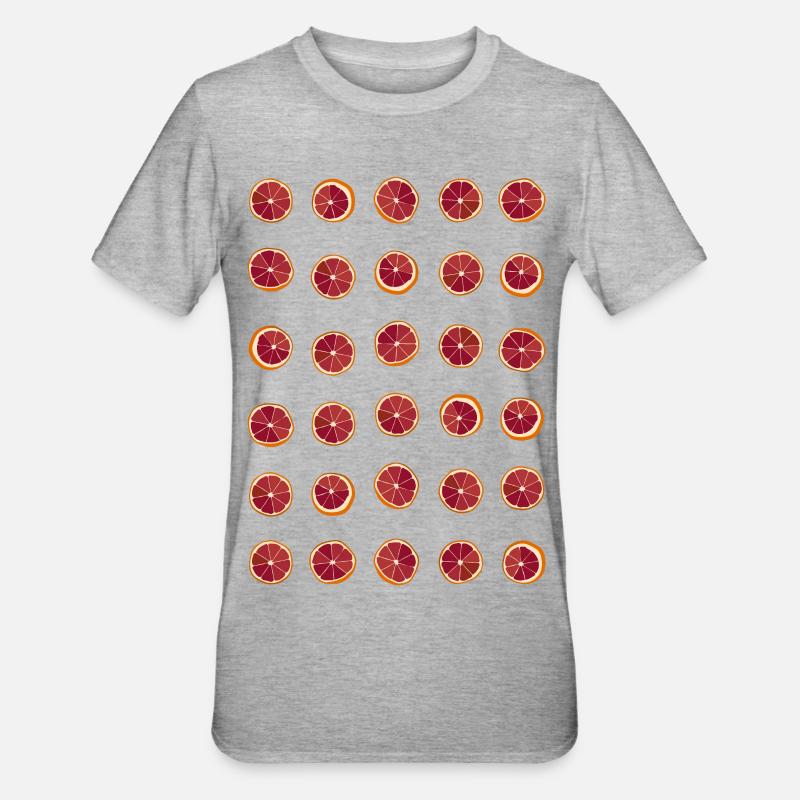 oranges sanguines séchées - T-shirt polycoton Unisexe - gris chiné