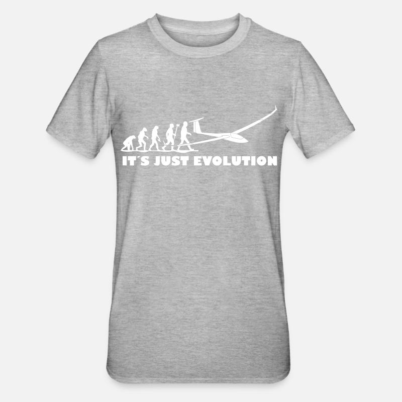 evolution gliding glider pilot - Unisex Polycotton T-Shirt - heather grey