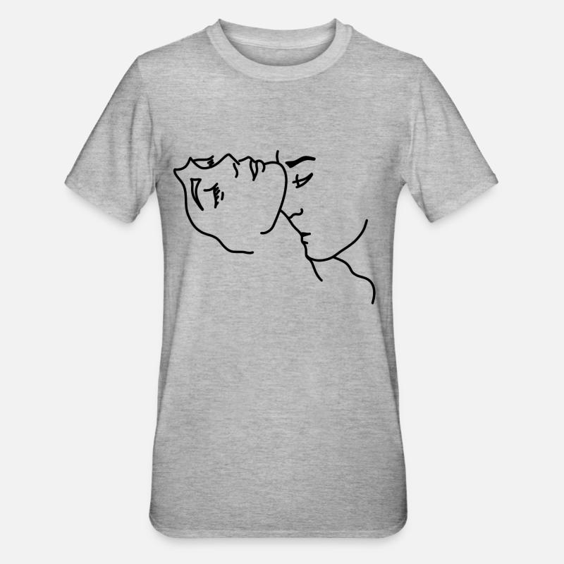 Baiser l'amour du cou - T-shirt polycoton Unisexe - gris chiné