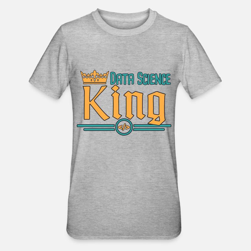 Data Science King - Unisex Polycotton T-Shirt - heather grey