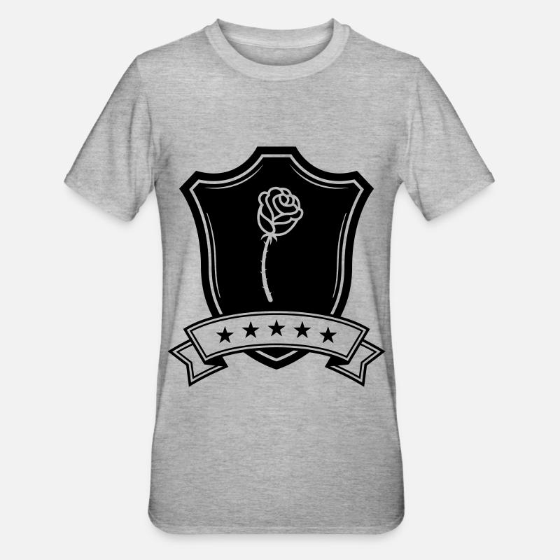 Bouclier de la rose - T-shirt polycoton Unisexe - gris chiné