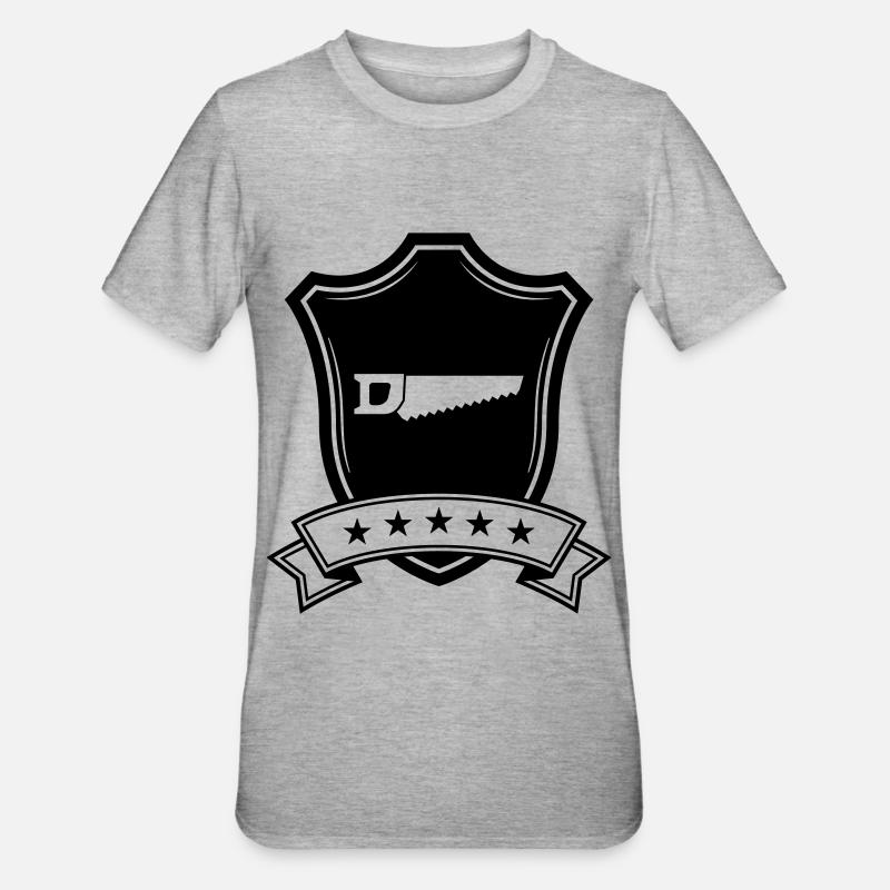 Säge icon wappen - Unisex Polycotton T-Shirt - Grau meliert