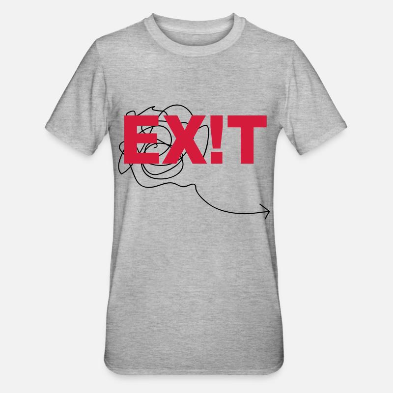 EXIT - Unisex Polycotton T-Shirt - heather grey