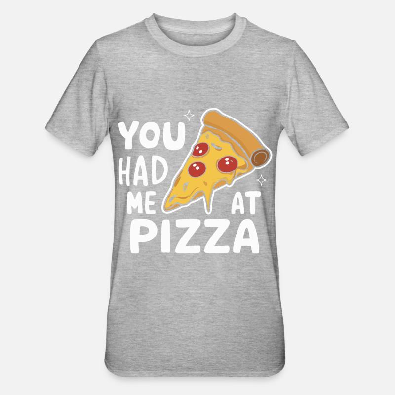 Pizza Italie Restauration rapide - T-shirt polycoton Unisexe - gris chiné