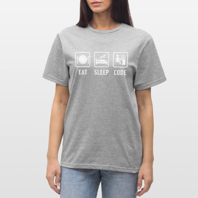 Programmation de t-shirts Eat sleep Code T-shirt polycoton Unisexe