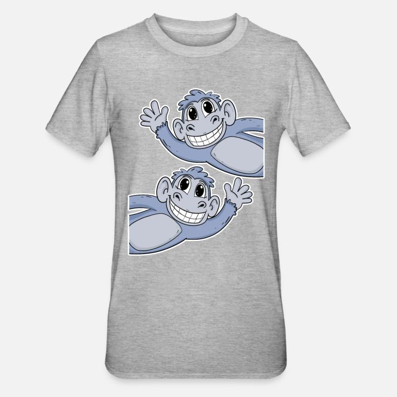 Singe Singe - T-shirt polycoton Unisexe - gris chiné