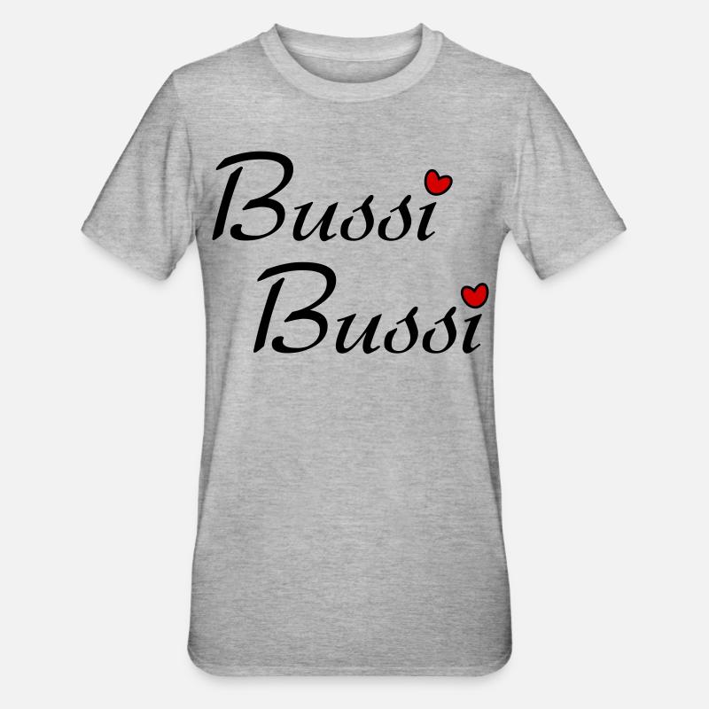 Bussi Bussi - Unisex Polycotton T-Shirt - Grau meliert
