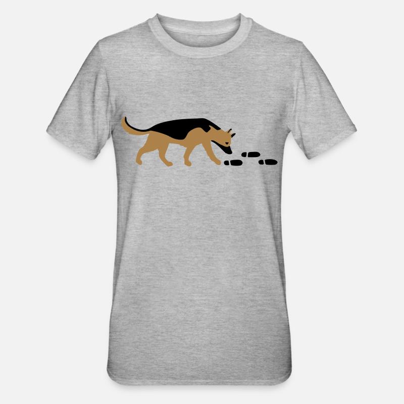 Mantrailer Shepherd vector - Unisex Polycotton T-Shirt - heather grey
