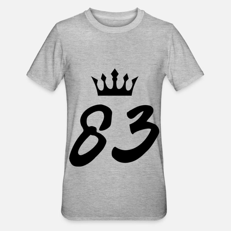 83 Couronne numérique - T-shirt polycoton Unisexe - gris chiné