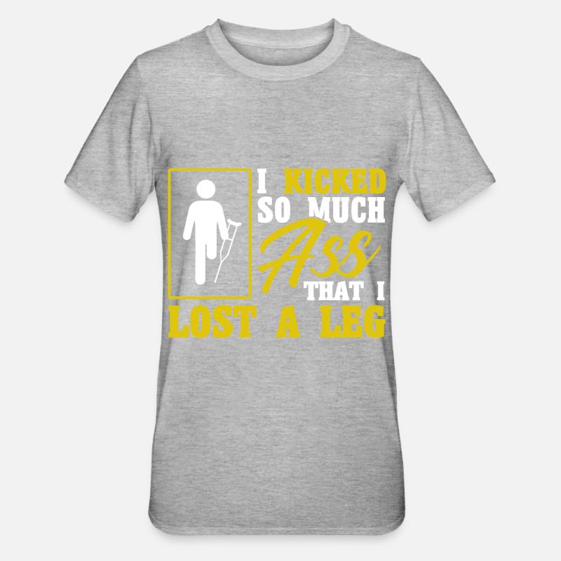 Handicap Amputee Amputation Prosthetic Leg - Unisex Polycotton T-Shirt - heather grey