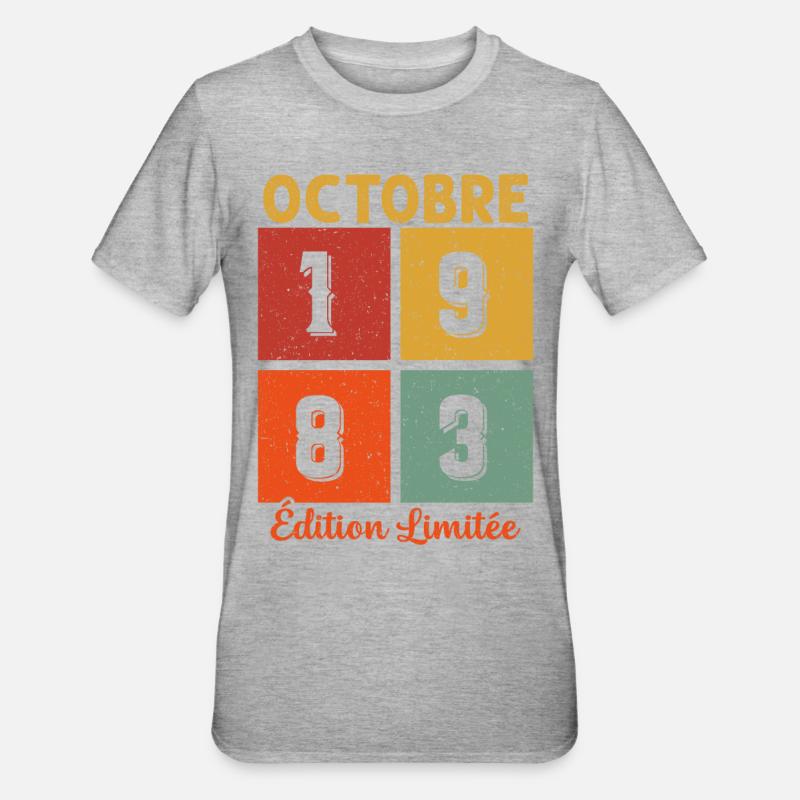 Octobre 1983 Édition limitée - T-shirt polycoton Unisexe - gris chiné