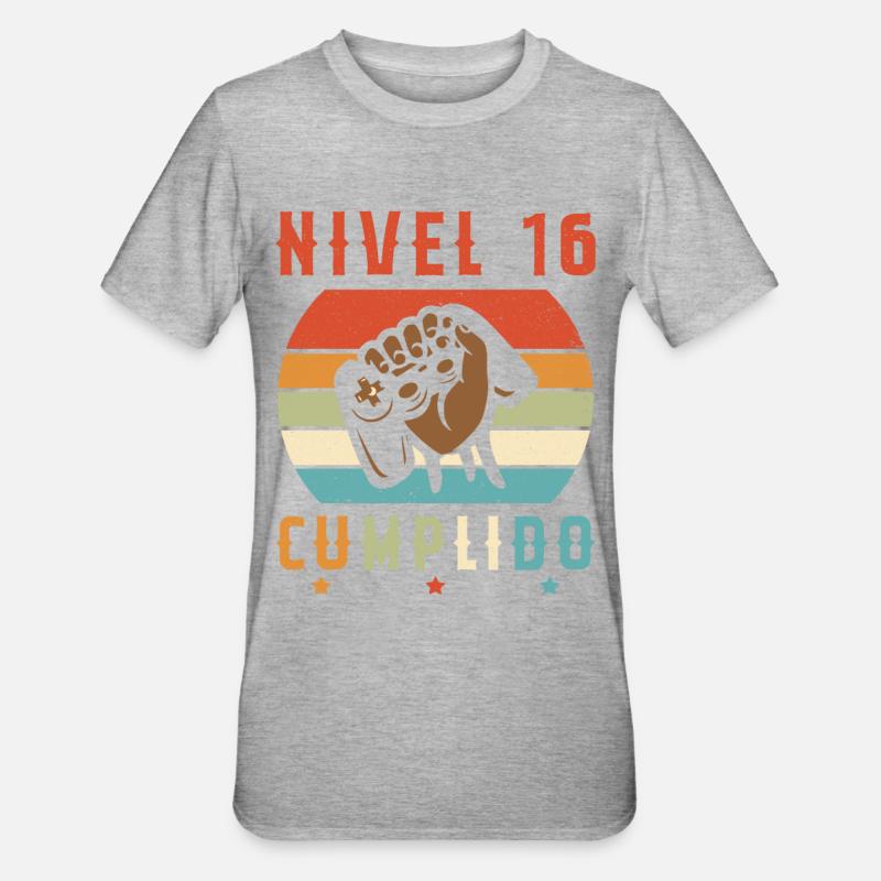 Niveau 16 complete - T-shirt polycoton Unisexe - gris chiné