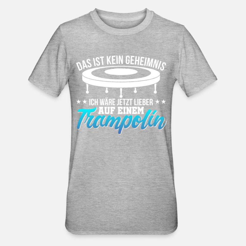 Trampolin - Unisex Polycotton T-Shirt - Grau meliert