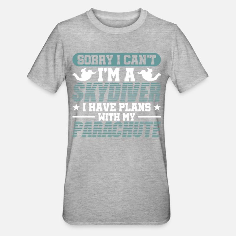 Skydiving Skydive Skydive - Unisex Polycotton T-Shirt - heather grey