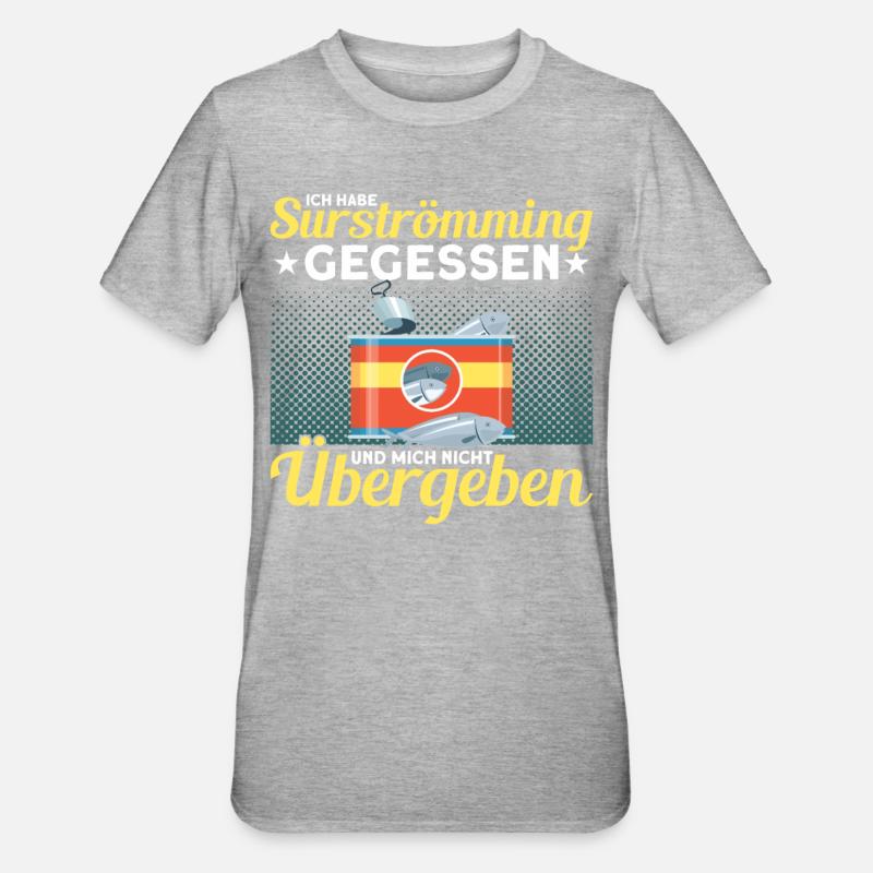 Schweden Surströmming Surströmming Challenge - Unisex Polycotton T-Shirt - Grau meliert