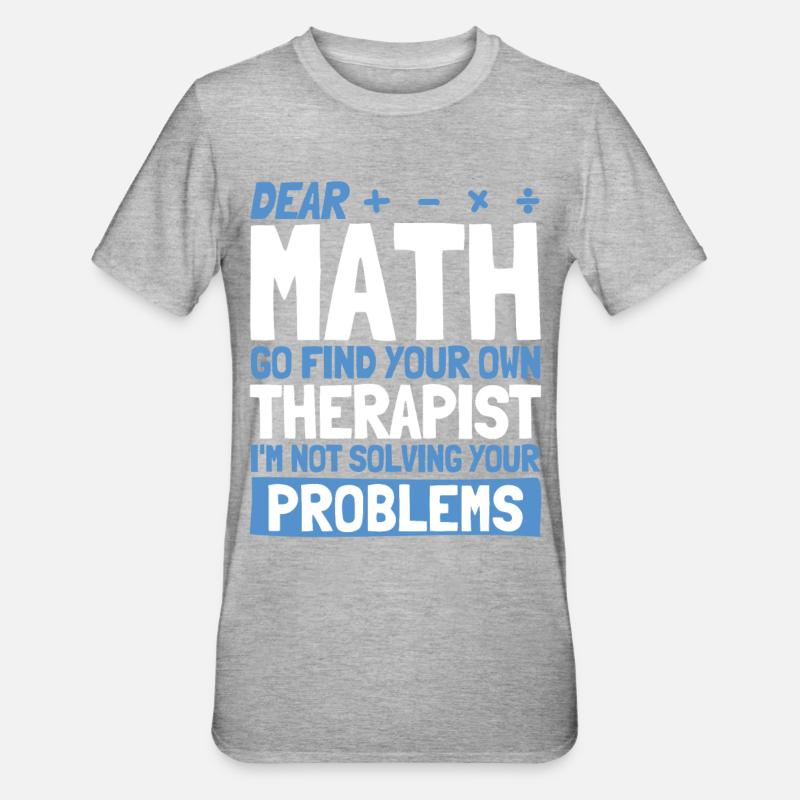 Math Mathématiques Sciences Math Cadeau - T-shirt polycoton Unisexe - gris chiné