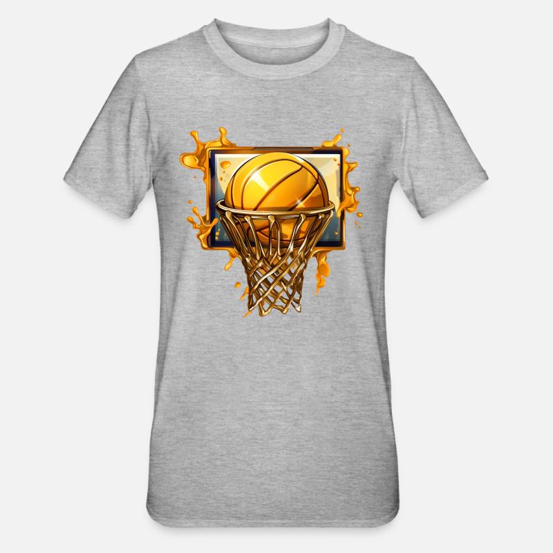 Cerceau de basket doré - T-shirt polycoton Unisexe - gris chiné