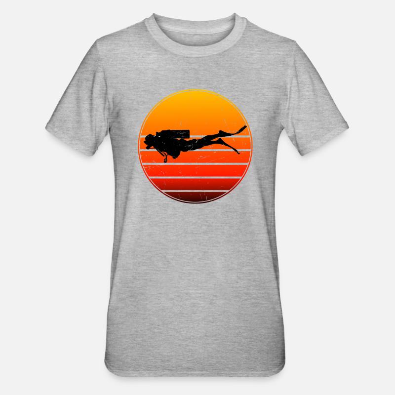 Plongée libre Hommes Plongée sous-marine Plongée - T-shirt polycoton Unisexe - gris chiné