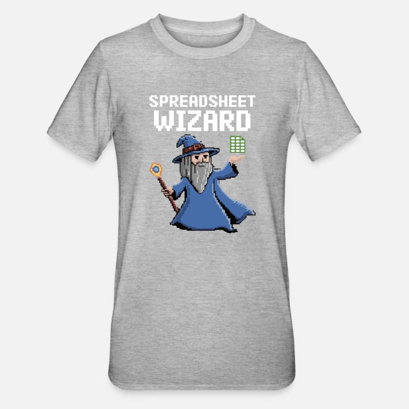 Tabellenkalkulations-Assistent Lustiger Controller Buchhalter - Unisex Polycotton T-Shirt - Grau meliert