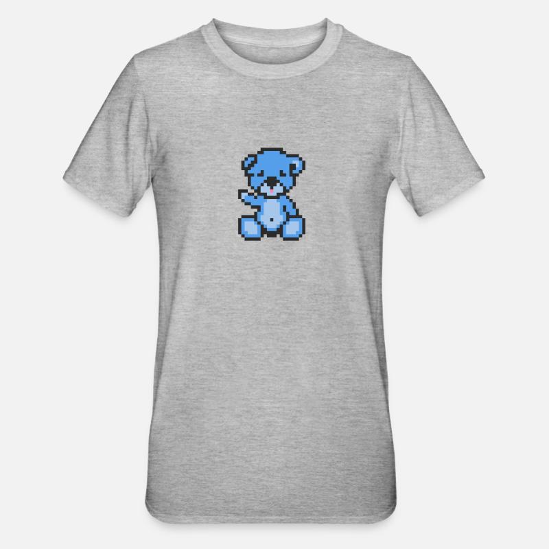 Pixel Bear Bluesky - T-shirt polycoton Unisexe - gris chiné