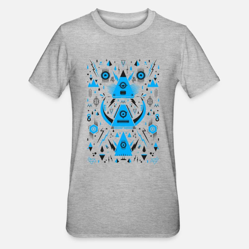 Abstract Triangle Transformation - Unisex Polycotton T-Shirt - heather grey