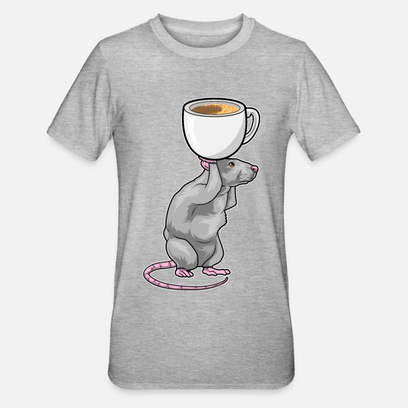 Mouse Coffee Mug - Unisex Polycotton T-Shirt - heather grey