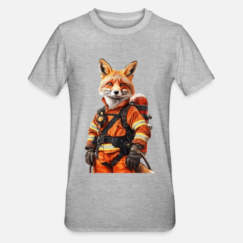 Fuchs - Unisex Polycotton T-Shirt - Grau meliert