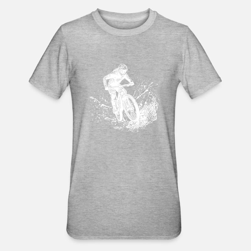 VTT Mud Splash Downhill - T-shirt polycoton Unisexe - gris chiné