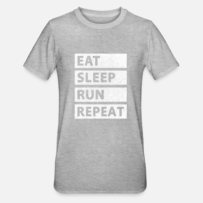 Eat Sleep Run Repeat - Unisex Polycotton T-Shirt - heather grey