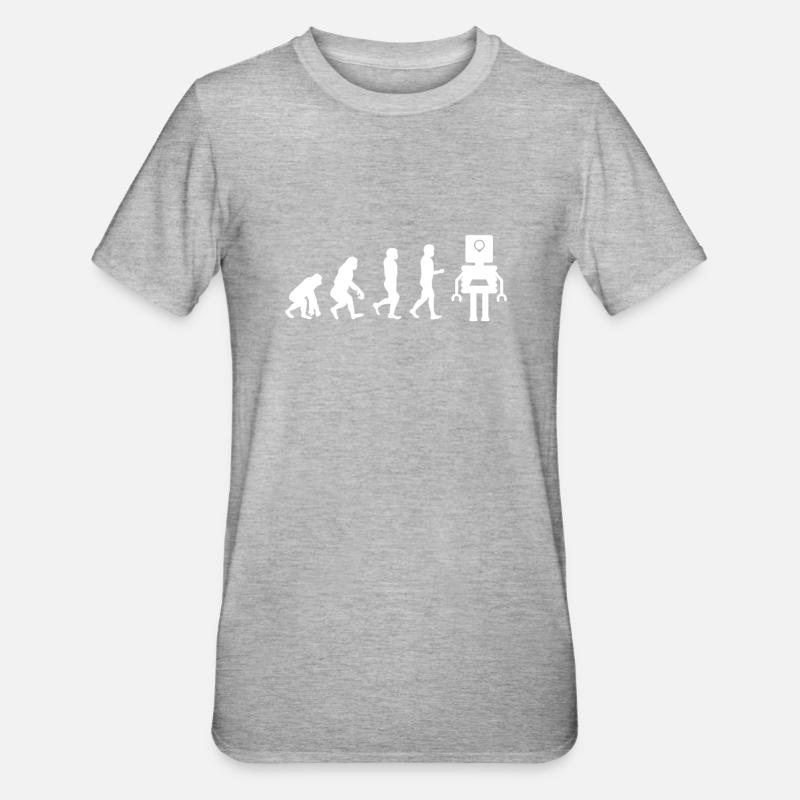 Robotics Robot Evolution - Unisex Polycotton T-Shirt - heather grey
