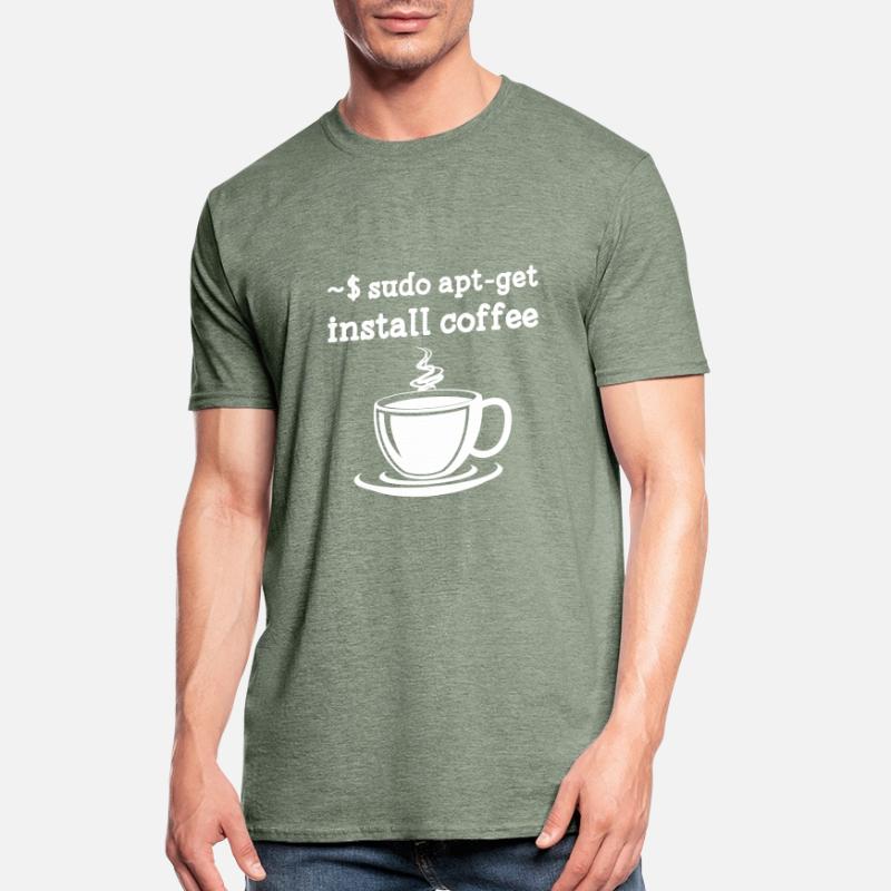 Sudo apt-get installer coffee linux T-shirt polycoton Unisexe